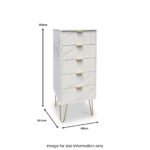 Moreno Marble Effect 5 Drawer Tallboy - Image 6