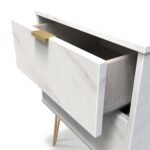 Moreno Marble Effect 2 Drawer Bedside - Image 4