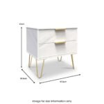 Moreno Marble Effect 2 Drawer Side Table - Image 6