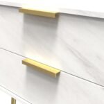 Moreno Marble Effect 2 Drawer Side Table - Image 4