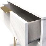 Moreno Marble Effect 2 Drawer Side Table - Image 3