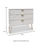Moreno Marble Effect 3 Drawer Chest - Image 6