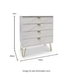 Moreno Marble Effect 4 Drawer Chest - Image 6