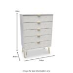 Moreno Marble Effect 5 Drawer Chest - Image 6
