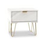 Moreno Marble Effect 1 Drawer Bedside