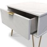 Moreno Marble Effect 1 Drawer Side Table - Image 3