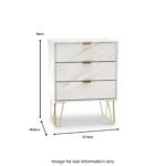 Moreno Marble Effect 3 Drawer Midi Unit - Image 3