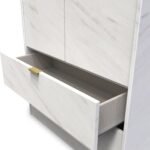Moreno Marble Effect 2 Door 2 Drawer Double Wardrobe - Image 4