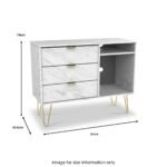 Moreno Marble 3 Drawer TV Unit - Image 6