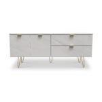Moreno Marble Effect 2 Drawer 2 Door Wide Sideboard - Image 3