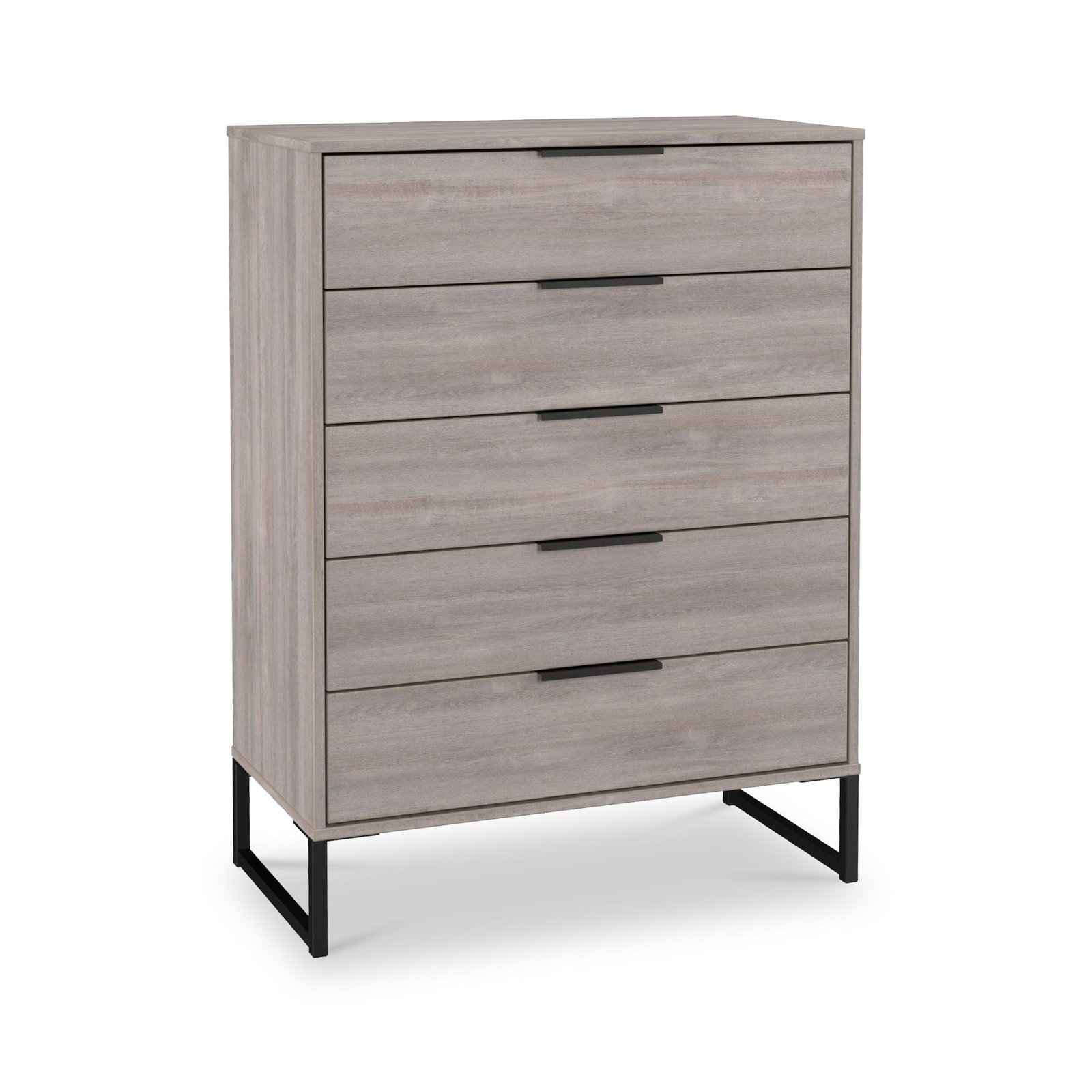 RFHKG012GOGO-Ashbourne-5-Drawer-Chest-Grey-Oak-Angle1 Ashbourne 5 Drawer Chest - Image 1