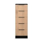 Jago Slatted Effect 5 Drawer Slim Tallboy - Image 2