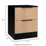 Jago Slatted Effect 2 Drawer Bedside Table - Image 16
