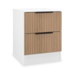 Jago Slatted Effect 2 Drawer Bedside Table - Image 11