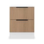 Jago Slatted Effect 2 Drawer Bedside Table - Image 12