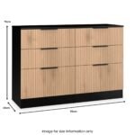 Jago Slatted Effect 6 Drawer Midi Chest - Image 16