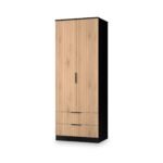 Jago Slatted Effect Tall 2 Door 2 Drawer Wardrobe - Image 4