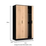 Jago Slatted Effect Tall 3 Door Wardrobe - Image 19