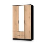 Jago Slatted Effect Tall 3 Door 2 Drawer Mirrored Wardrobe - Image 4