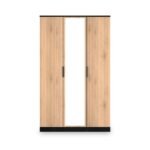 Jago Slatted Effect Tall 3 Door Mirrored Wardrobe - Image 2
