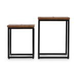Loric Parquet Mango Wood Nest Of Tables - Image 4
