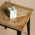 Maeko Parquet Mango Wood Lamp Table - Image 4