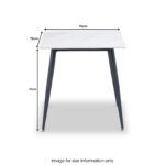 Avril White Sintered Stone 75cm Dining Table - Image 4