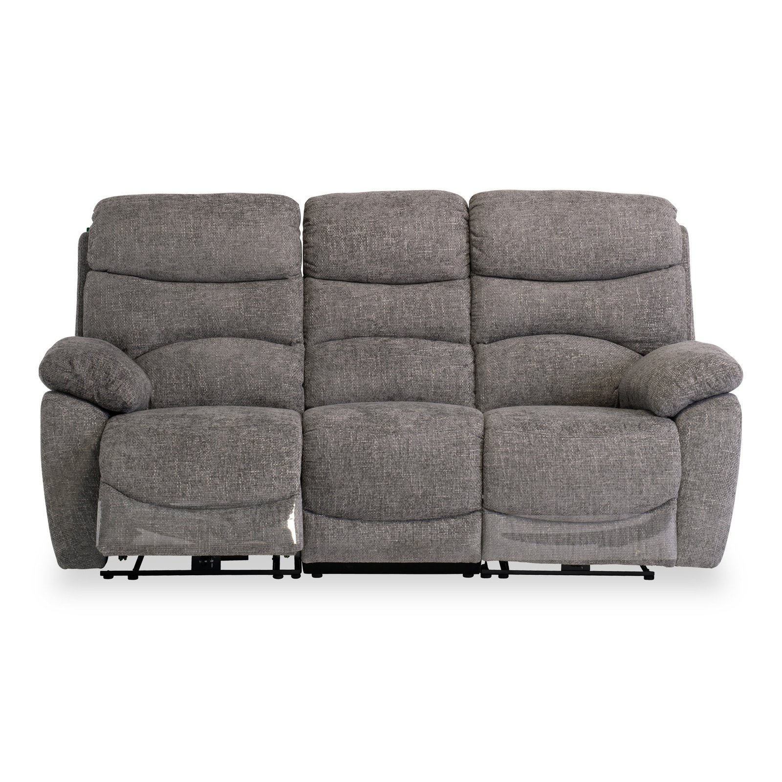 RFLAY03ASH-Seville-Fabric-Electric-Reclining-3-Seater-Sofa-Ash-Front1 Seville Fabric Power Reclining 3 Seater Sofa - Image 1