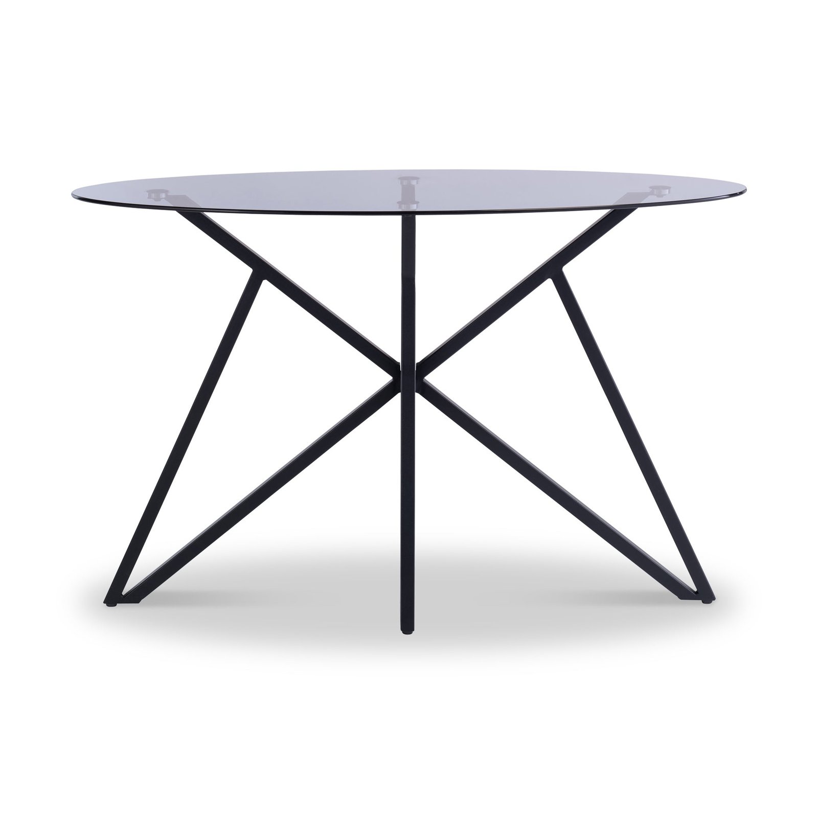 RFLIS03-Oda-Grey-Tinted-Glass-Console-Table-Front1 Oda Grey Tinted Oval Glass Console Table - Image 1