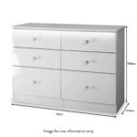 Aria White Gloss with LED Lighting 6 Drawer Wide Chest - Image 6