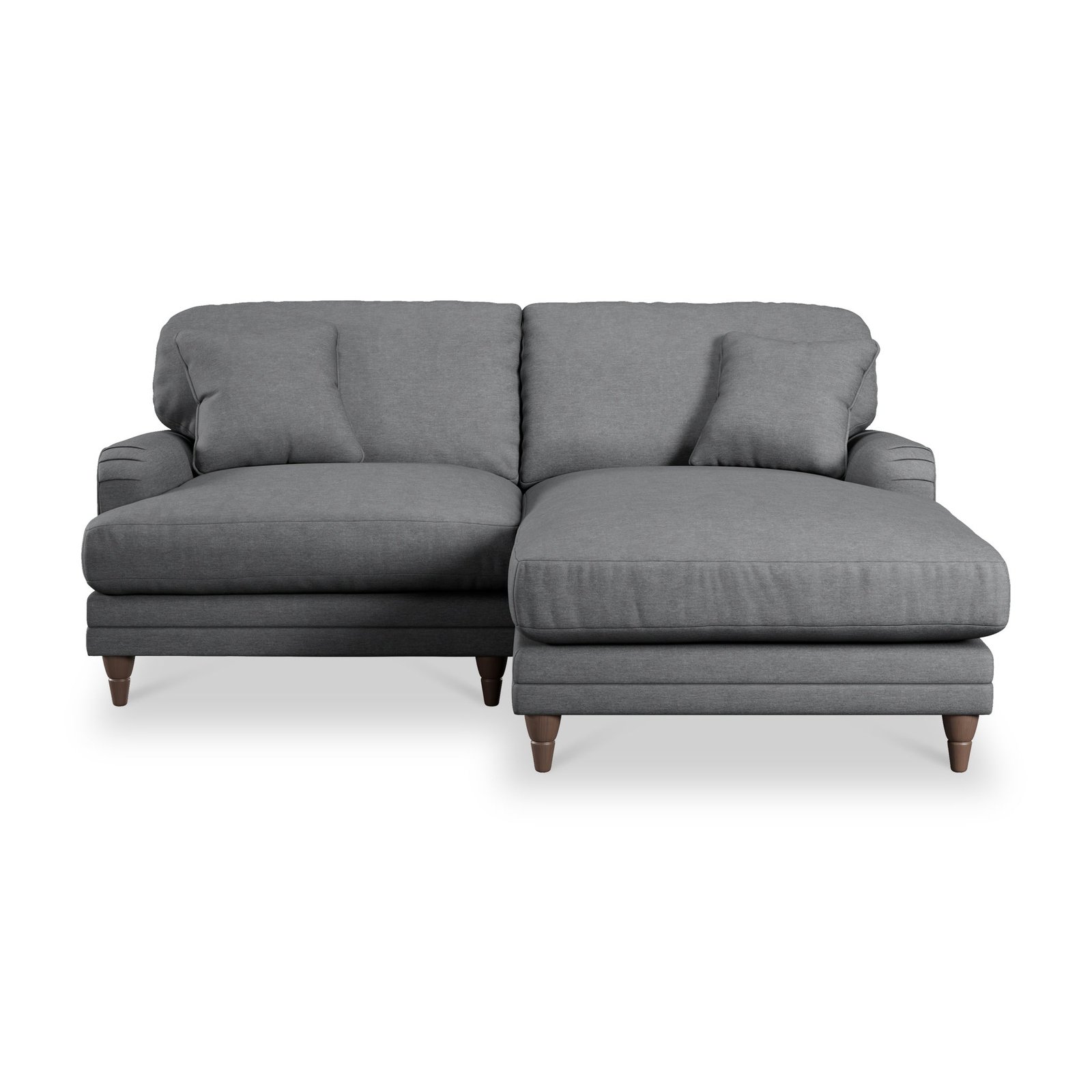 RFMARSRHPALCHABB-Bampton-3-Seater-Chaise-Sofa-RH-Charcoal-Beech-Feet-Front1 Bampton 3 Seater Chaise Sofa - Image 1