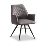 Quinn Faux Leather Swivel Dining Chair