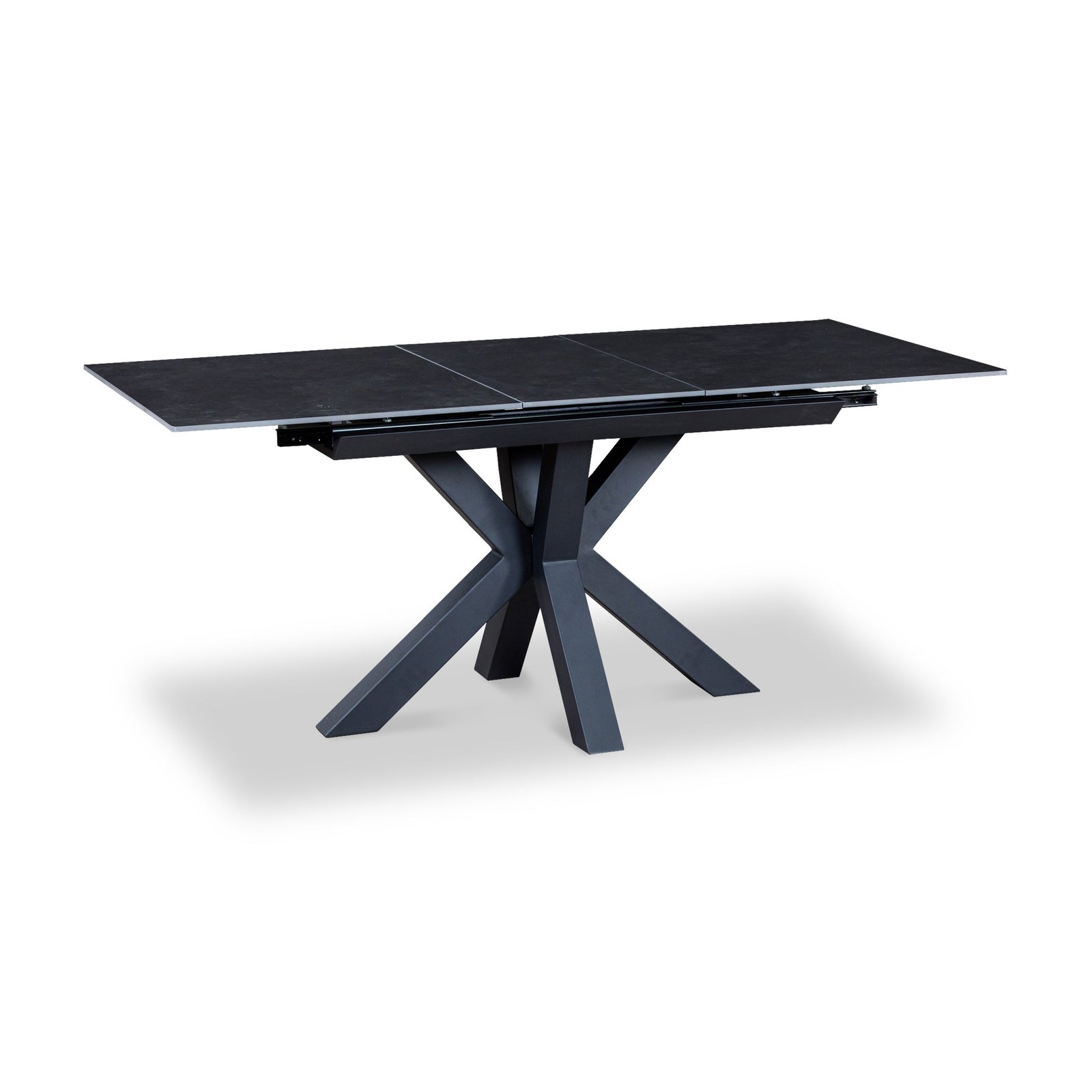 RFNAED0040-Hurley-120-160cm-Ext-Dining-Table-Dark-Grey-Angle1 Hurley 120-160cm Extending Ceramic Dining Table - Image 1