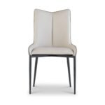 Stefan Faux Leather Curved Dining Chair - Image 4