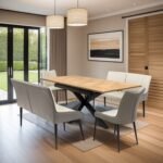 Stefan Faux Leather Curved Dining Chair - Image 2