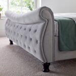 Duxford Grey Velvet Chesterfield Sleigh Bed - Image 3