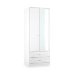 Bennet Tall 2 Drawer Mirrored Wardrobe - Image 2