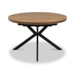 Barker 120cm-160cm Dark Oak Effect Extending Dining Table - Image 3