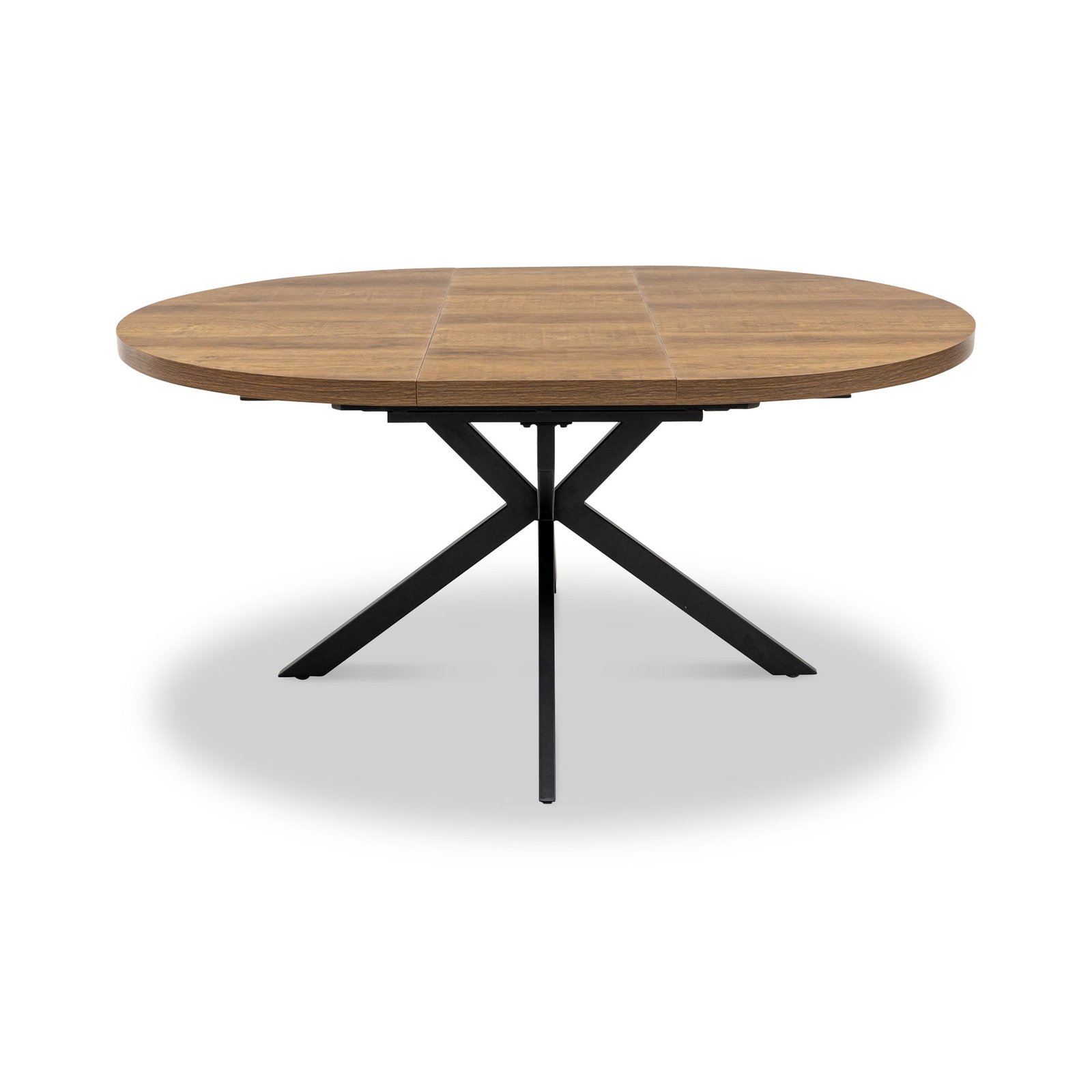 RFPAN06-Barker-120-160cm-Ext-Dining-Table-Dark-Oak-Angle2 Barker 120cm-160cm Dark Oak Effect Extending Dining Table - Image 1