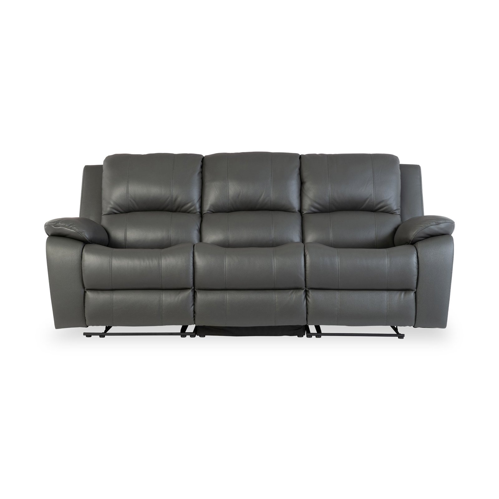 RFPEL03GREY-Selma-Leather-Electric-3-Seater-Sofa-Grey-Front1 Selma Leather Power Recliner 3 Seater Sofa - Image 1