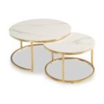 Mira Kass Gold Marble Effect Coffee Table Set