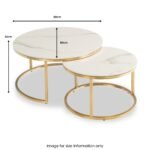 Mira Kass Gold Marble Effect Coffee Table Set - Image 4