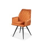 Quinn Swivel Velvet Dining Chair - Image 3