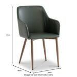 Viktor Faux Leather Quilted Stitch Back Dining Chair - Image 5