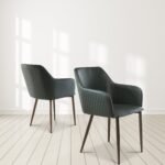 Viktor Faux Leather Quilted Stitch Back Dining Chair - Image 2