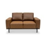 Umber Faux Leather 2 Seater Sofa