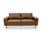 Umber Faux Leather 3 Seater Sofa