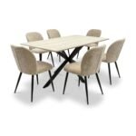 Mirella Textured Fabric Dining Chair - Image 5