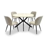 Mirella Textured Fabric Dining Chair - Image 4