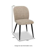 Mirella Textured Fabric Dining Chair - Image 6